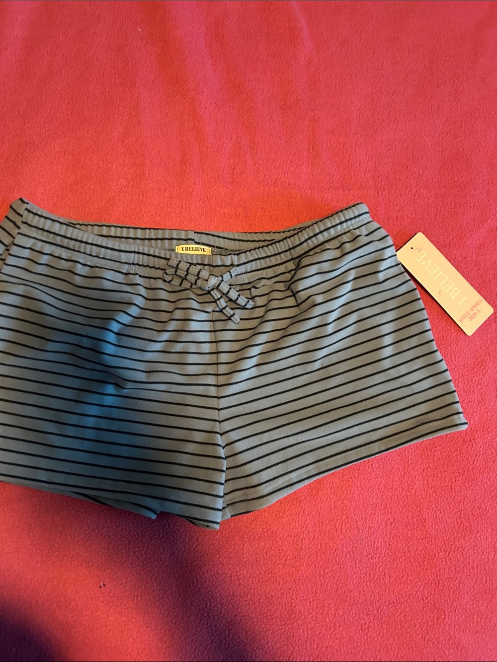 Striped Athletic Lounge Shorts in Blue by